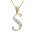 Signature Diamond Initial S Pendant – Slim