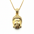 14K Yellow Gold Diamond Buddha Pendant