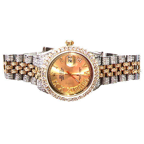 Rolex Datejust Ref. 1601 – Fully Iced Gold Roman Diamond Dial