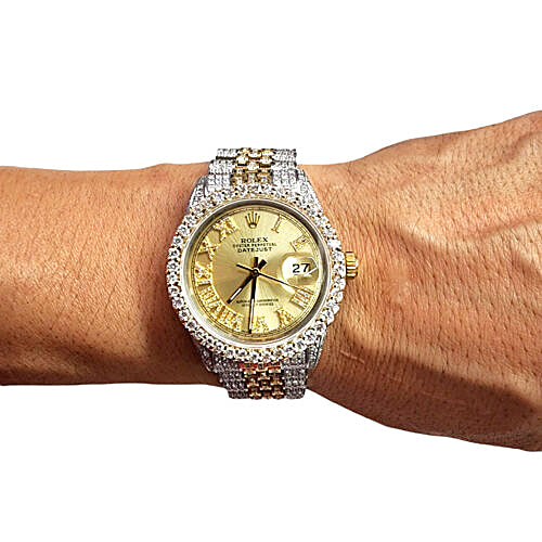 Rolex Datejust Ref. 1601 – Fully Iced Gold Roman Diamond Dial