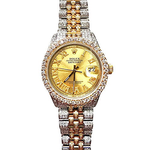 Rolex Datejust Ref. 1601 – Fully Iced Gold Roman Diamond Dial