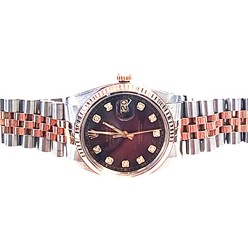 Rolex Datejust Ref. 16013 – Red Garnet Vignette Diamond Dial