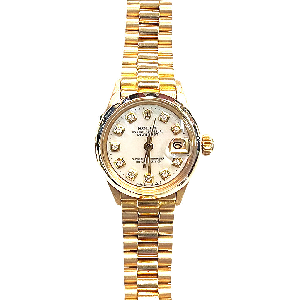 Ladies Rolex Datejust Ref. 6517 President – White Mother-of-Pearl Diamond Dial