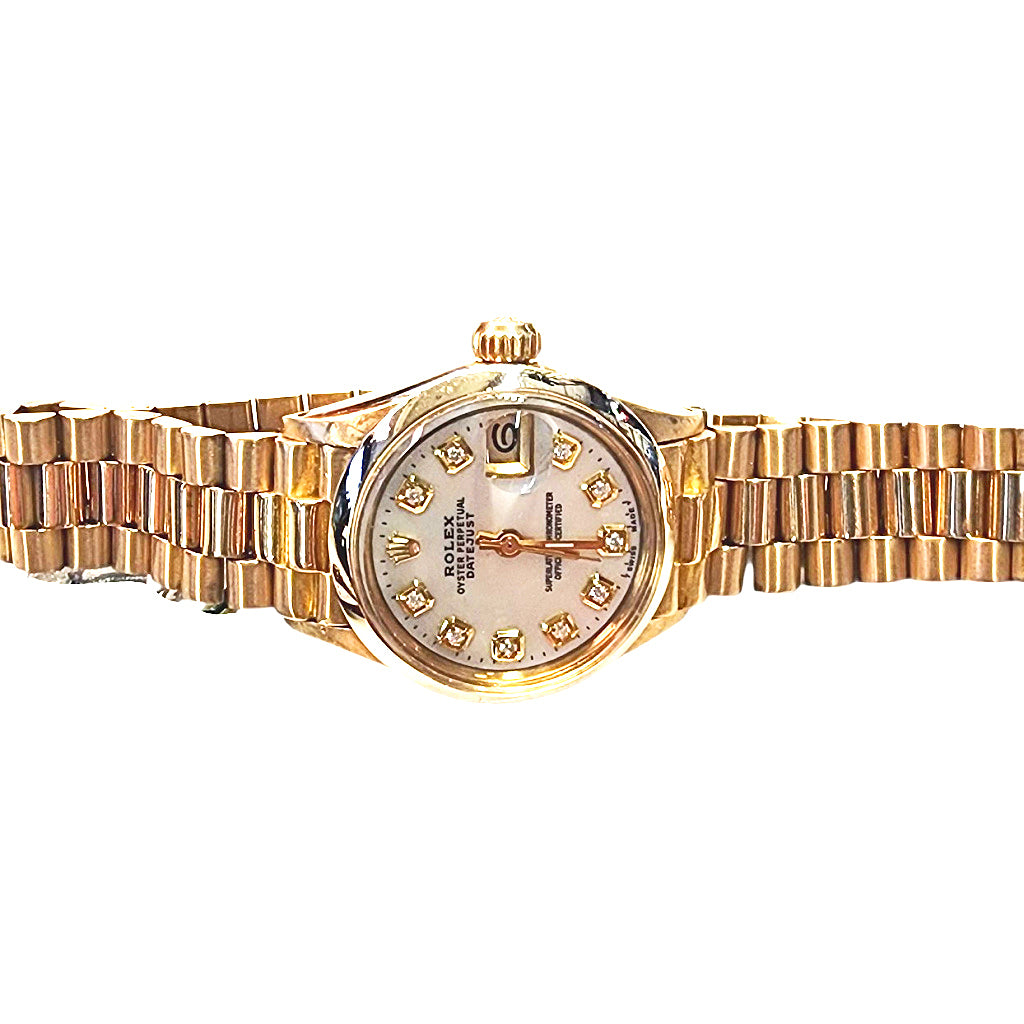 Ladies Rolex Datejust Ref. 6517 President – White Mother-of-Pearl Diamond Dial