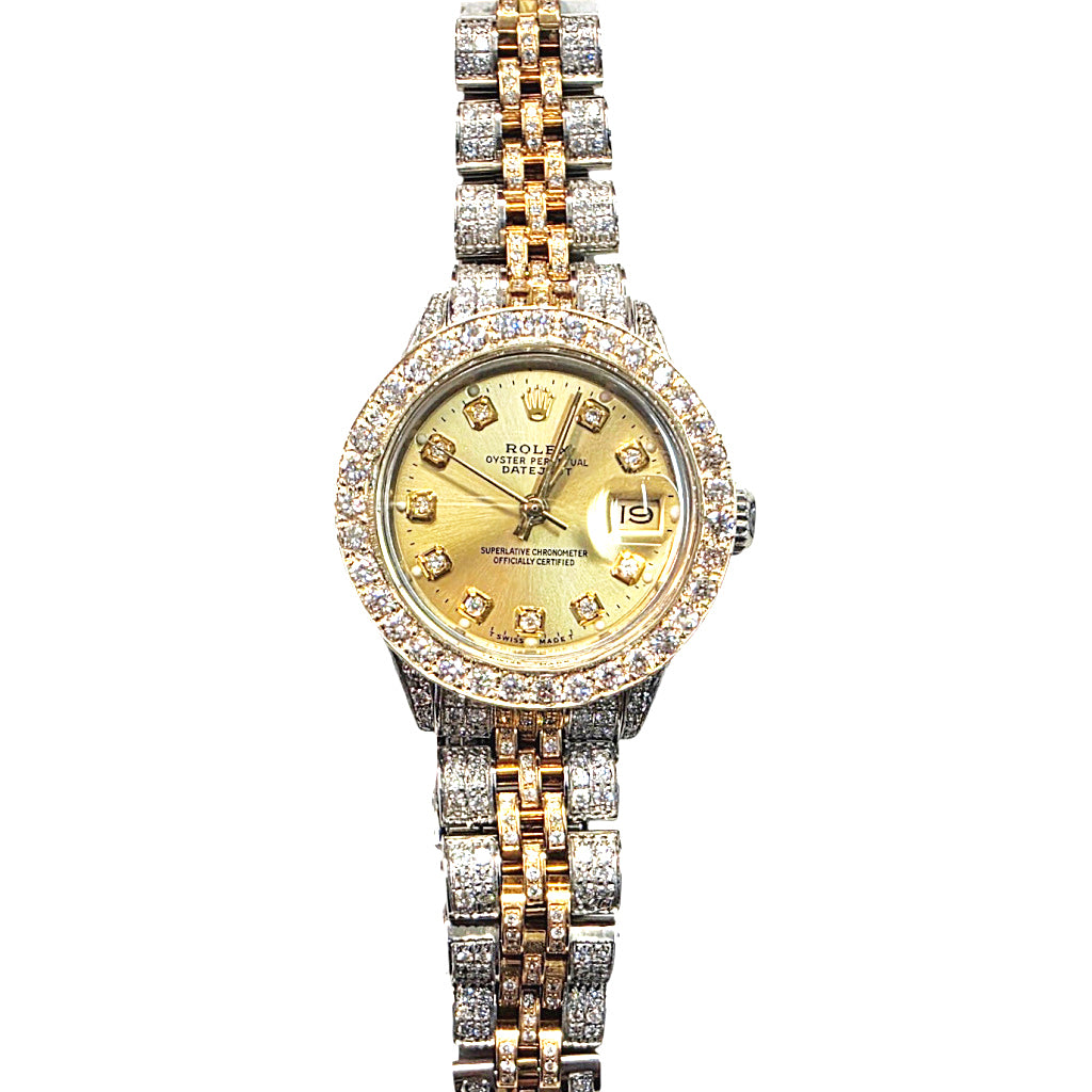 Ladies Rolex Datejust Ref. 6917 – Fully Iced Diamond Watch