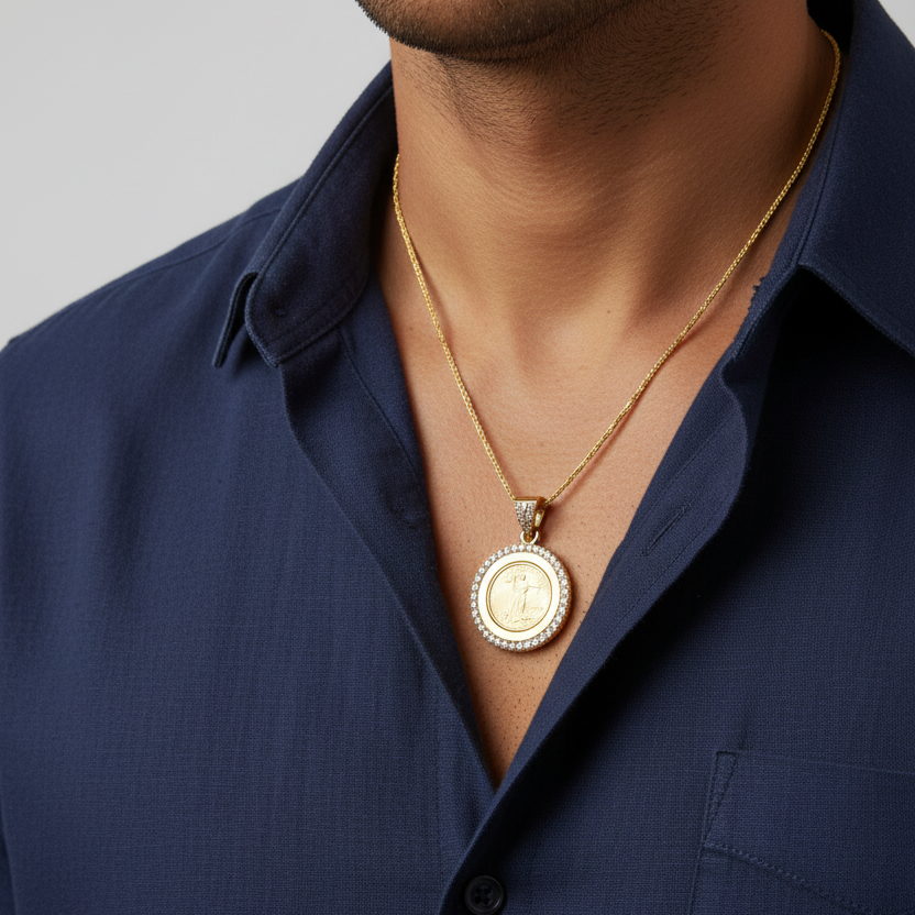 American Eagle Coin Pendant - Man with Shirt
