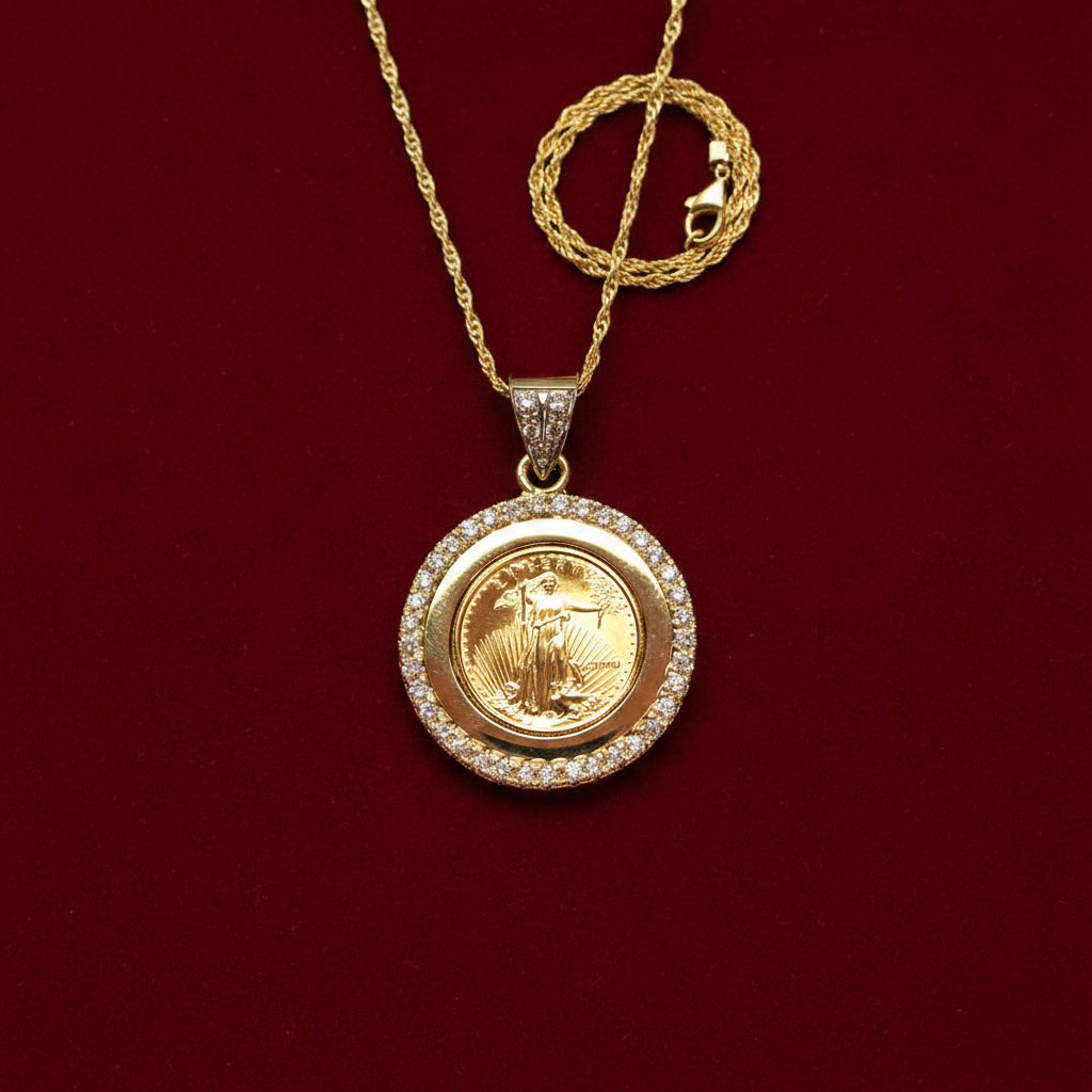 American Eagle Coin Pendant Solid - Red Velvet
