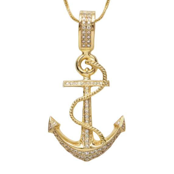 Anchor Pendant on Marble