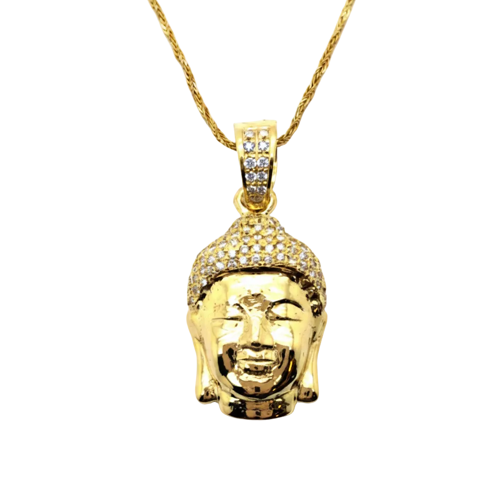 Buddha pendant with corrected white bail stones