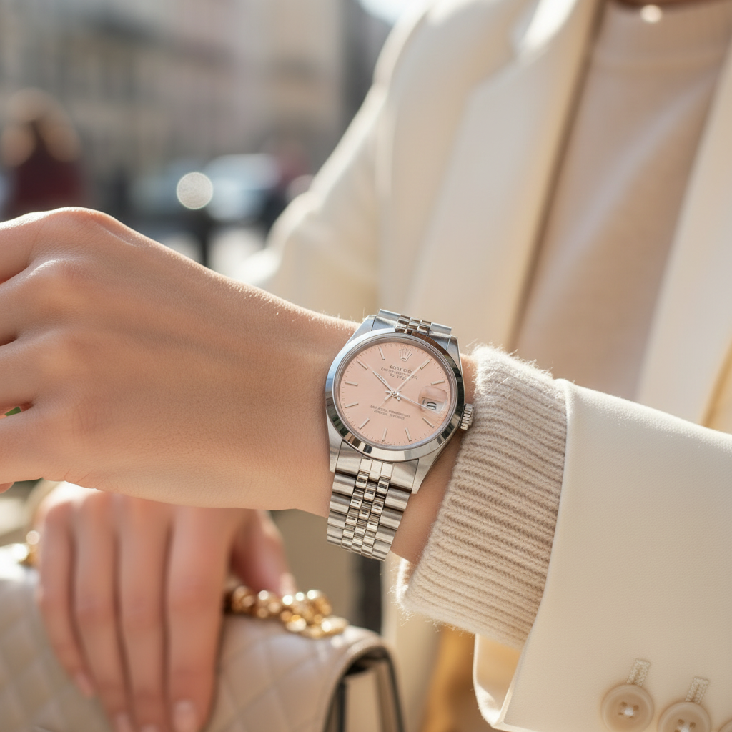 Close-up Rolex on Woman's Wrist