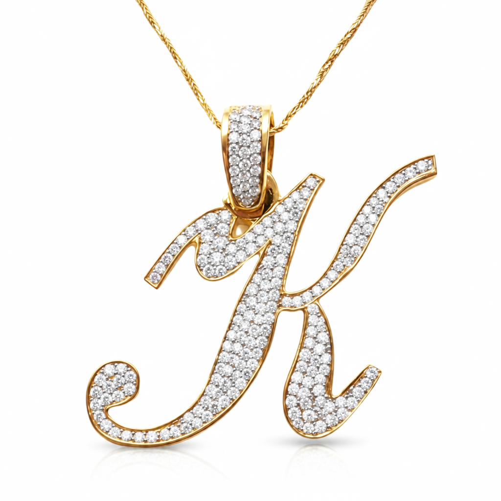 Signature Jumbo Diamond Initial K Pendant