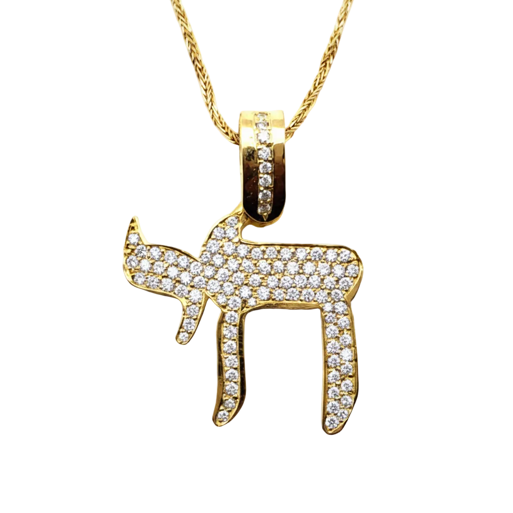 Diamond Chai pendant with whiter stones
