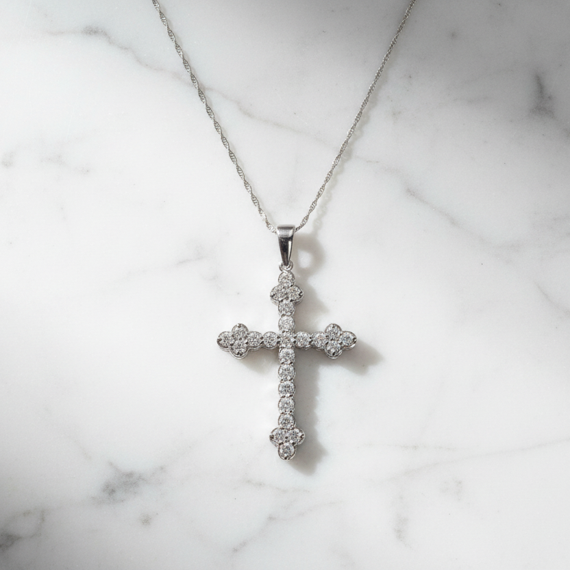 Diamond Cross - Marble Flat Lay