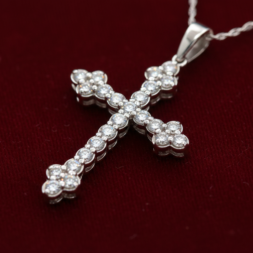 Diamond Cross on Red Velvet