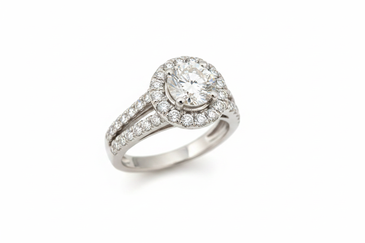 Diamond Halo Ring Enhanced