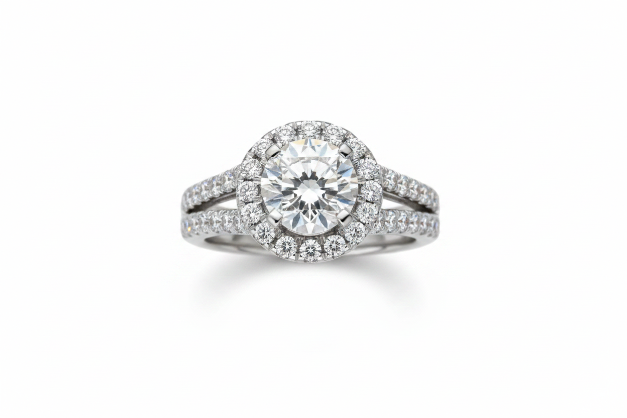 Diamond Halo Ring Enhanced