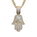 Diamond Hamsa pendant with corrected bail stones
