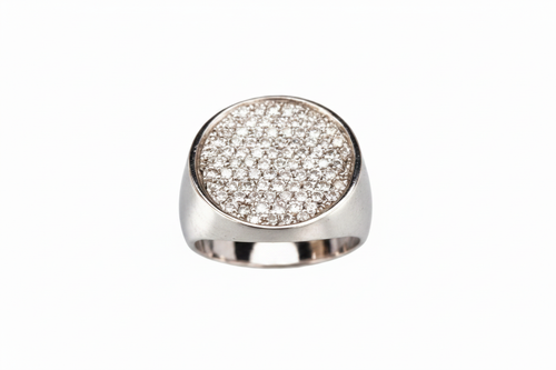 Diamond Pavé Signet Ring - Premium Enhanced