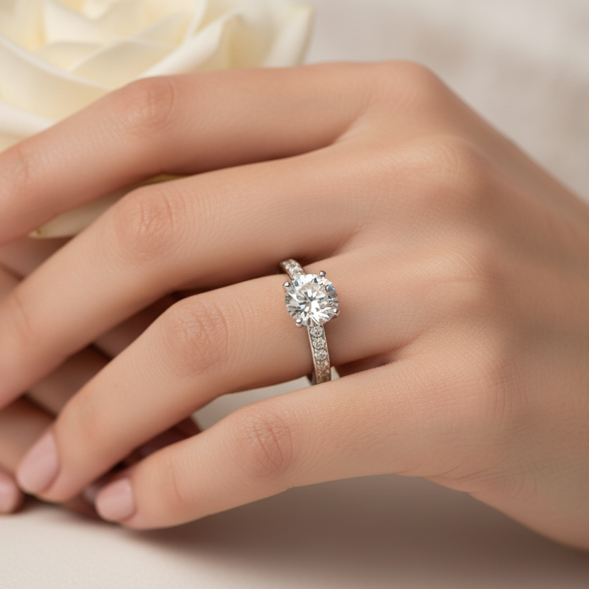 Diamond Ring on Hand