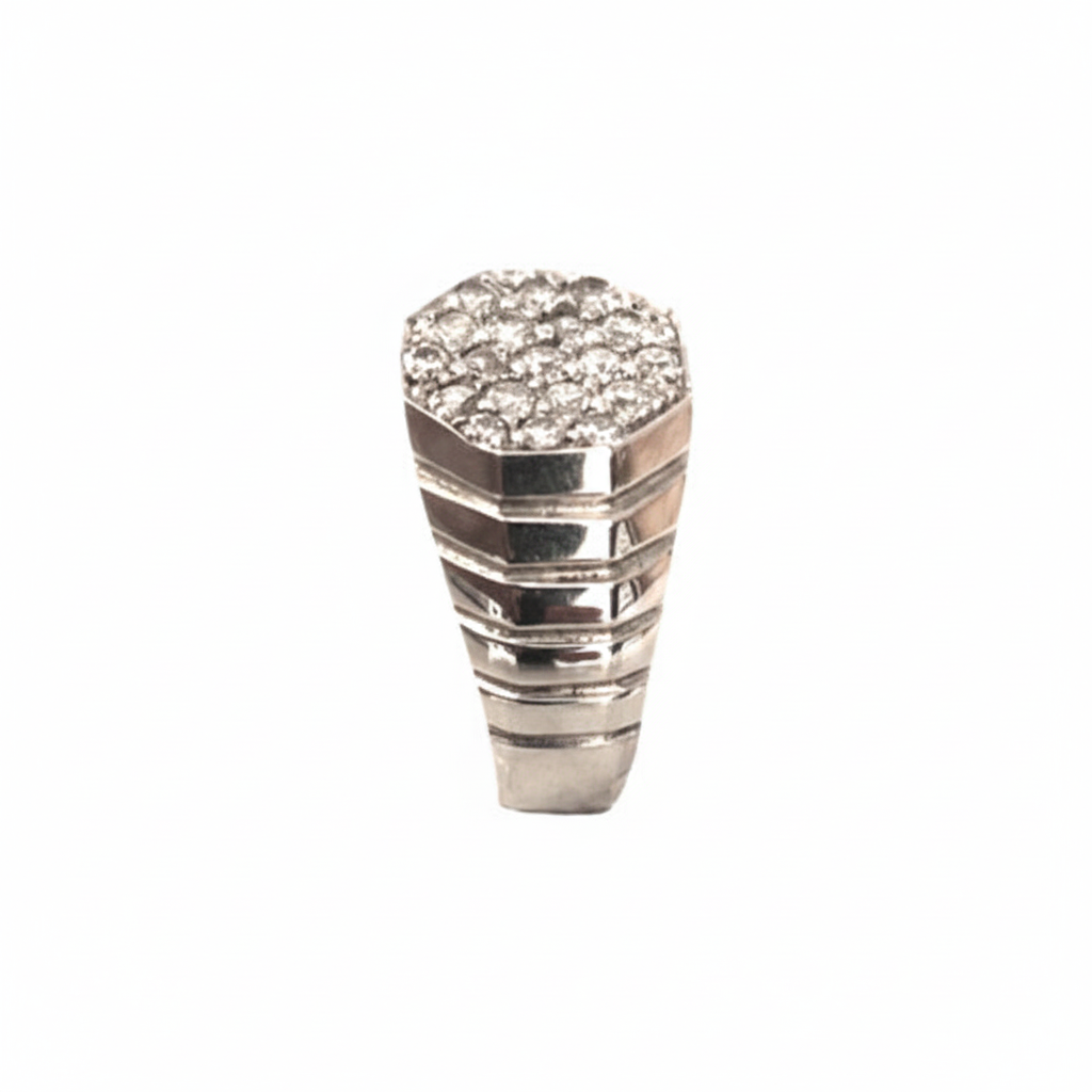 Diamond Signet Ring - Enhanced Side View