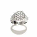 Diamond Signet Ring - White Studio