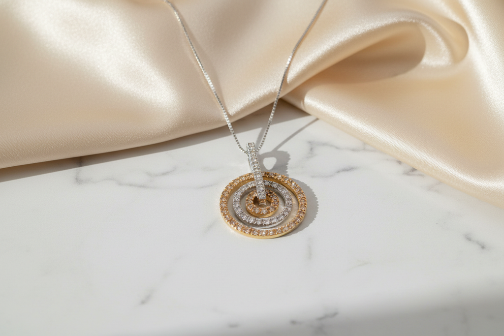 Diamond Spiral Pendant Marble Lifestyle