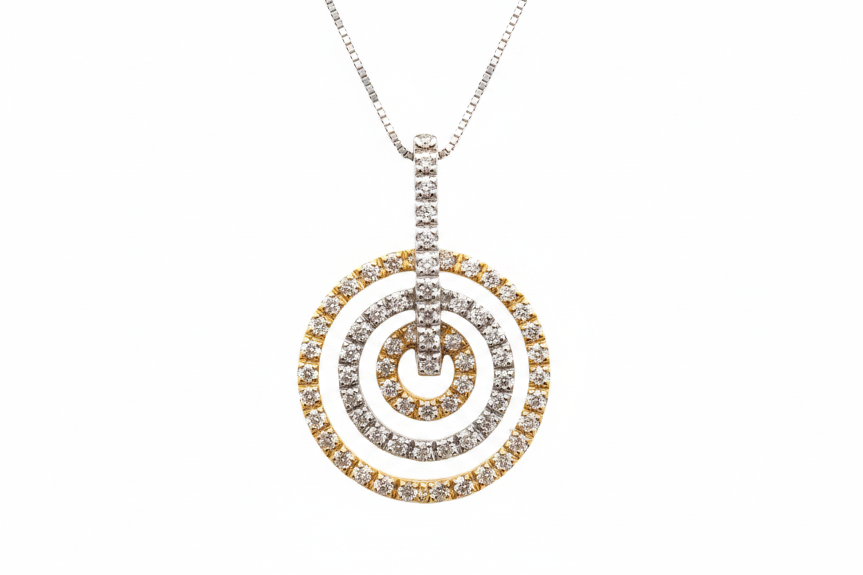 Diamond Spiral Pendant Necklace