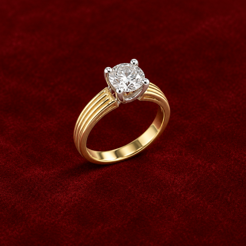 Different angle of the ring on deep red velvet