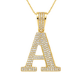 Enhanced 14K yellow-gold diamond A pendant
