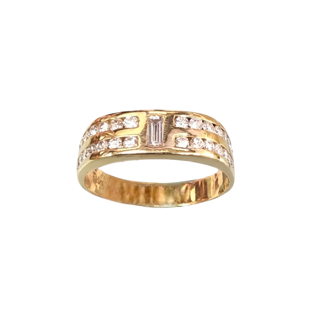 Enhanced 14kt yellow gold diamond ring