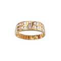 Enhanced 14kt yellow gold diamond ring