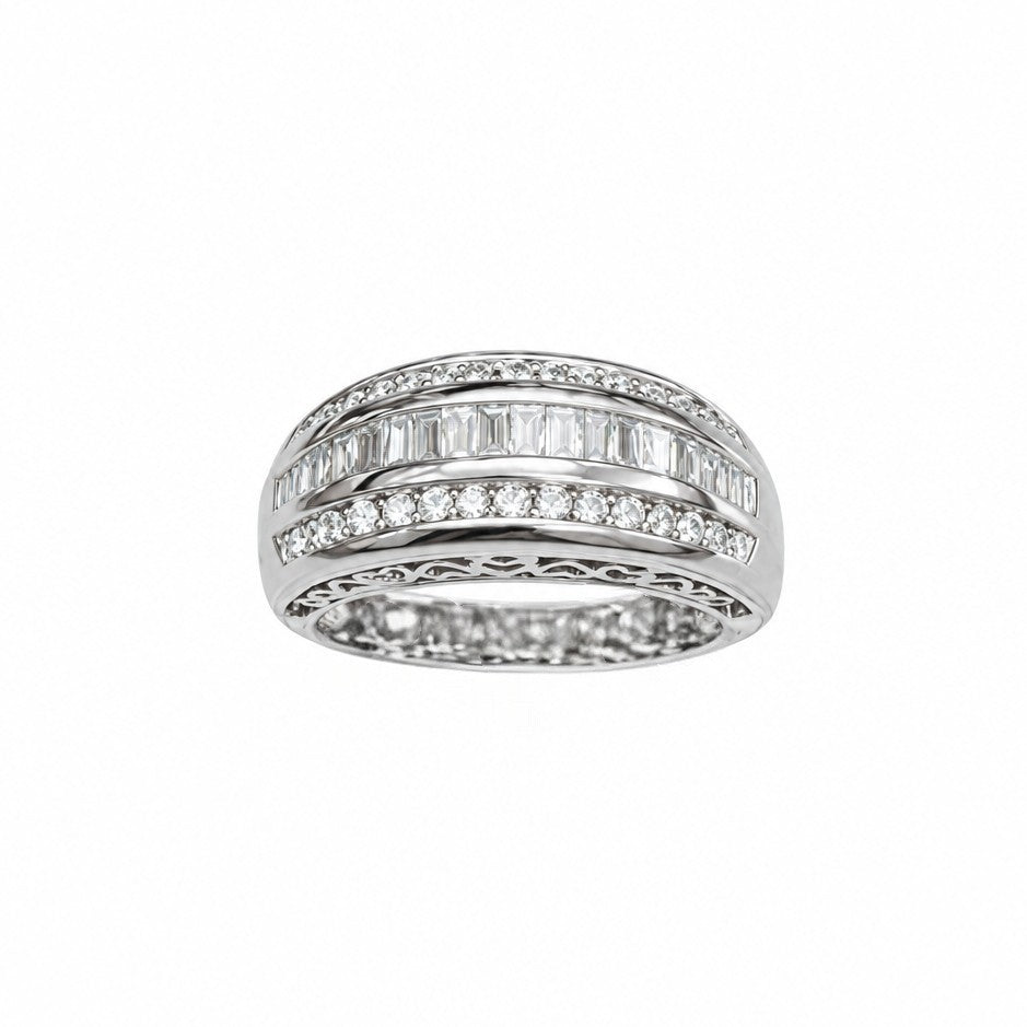 Ambrosia Triple Row Diamond Ring