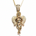 Enhanced Gold Diamond Angel Pendant