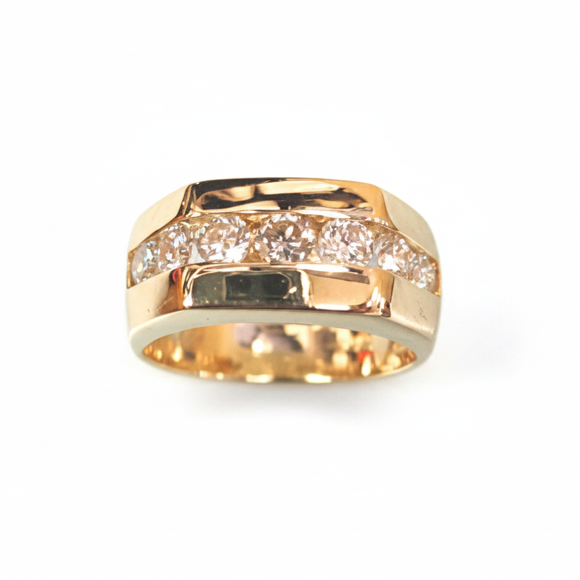 Enhanced Gold Diamond Band Ring