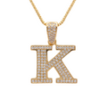 Enhanced gold diamond K pendant photo