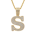 Enhanced gold diamond S pendant photo