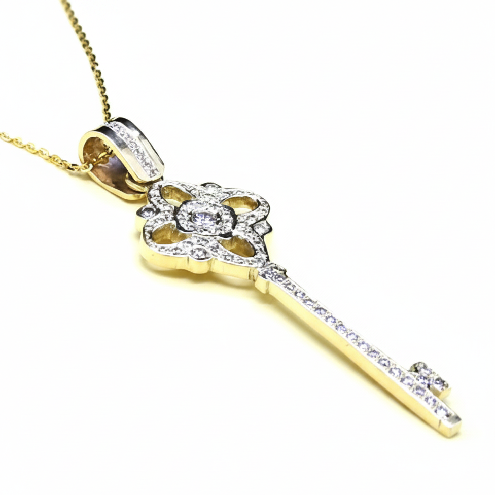 Enhanced Gold Key Pendant