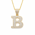 Enhanced jeweled B pendant necklace