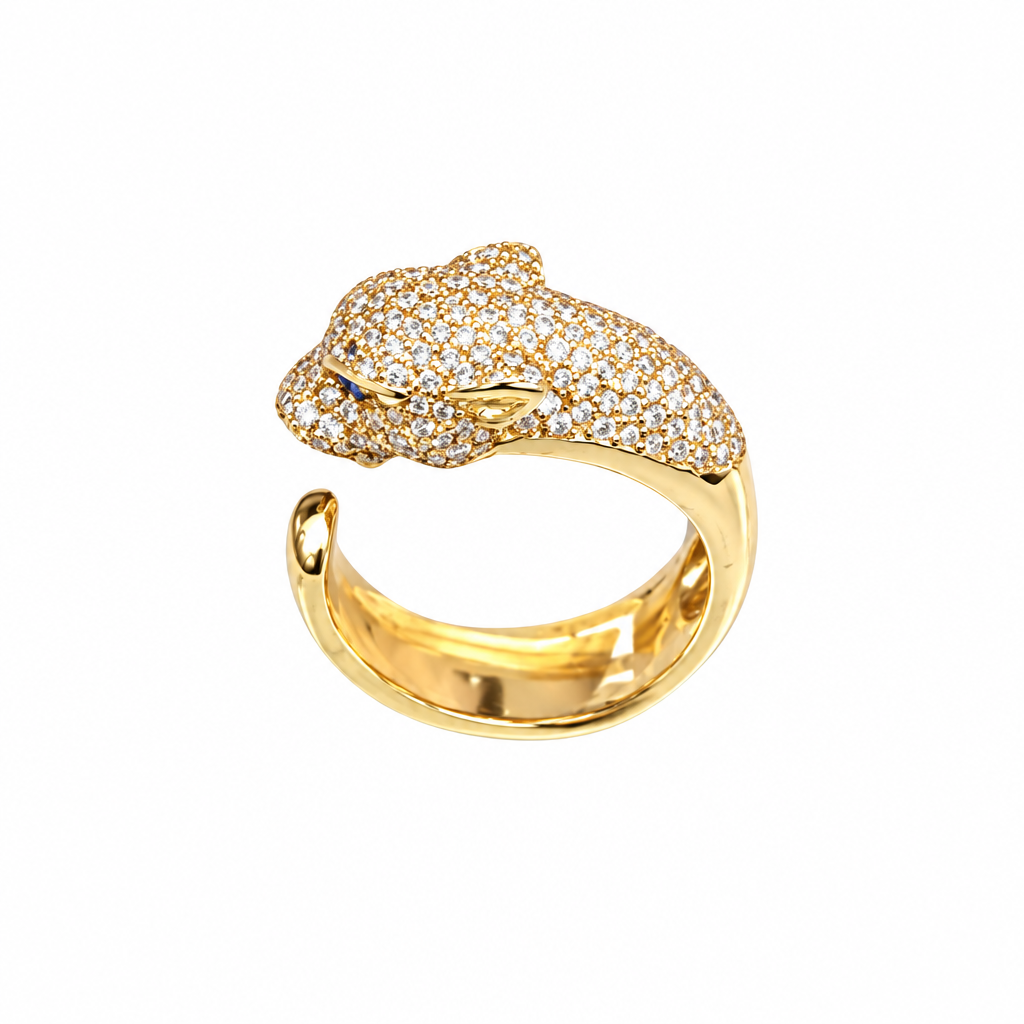 Enhanced panther diamond ring
