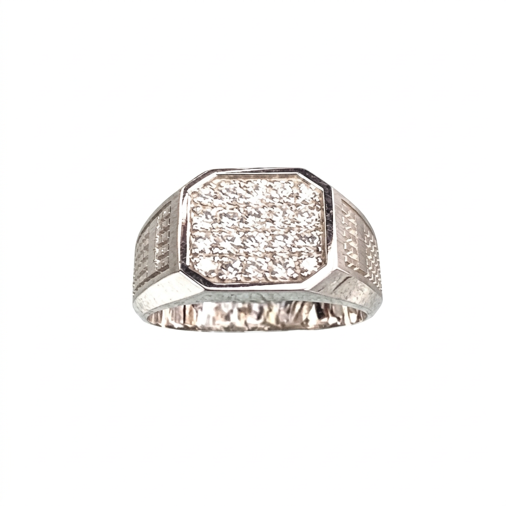 Enhanced white gold diamond ring photo
