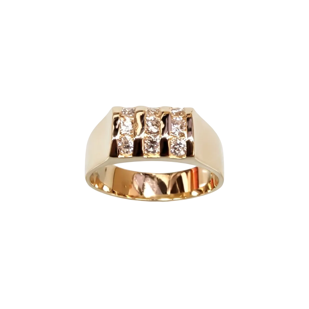 Enhanced yellow gold diamond ring