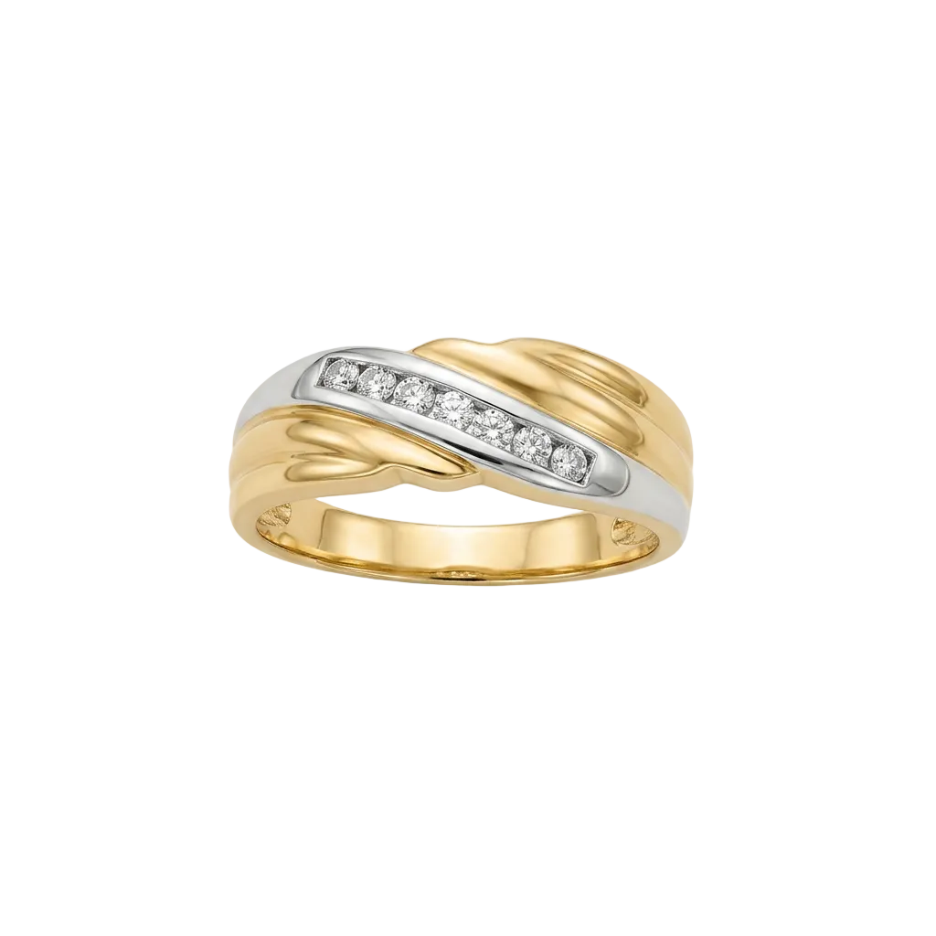 Enhanced yellow gold diamond ring