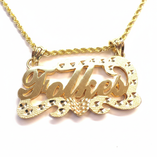 Father Nameplate Necklace - White Background