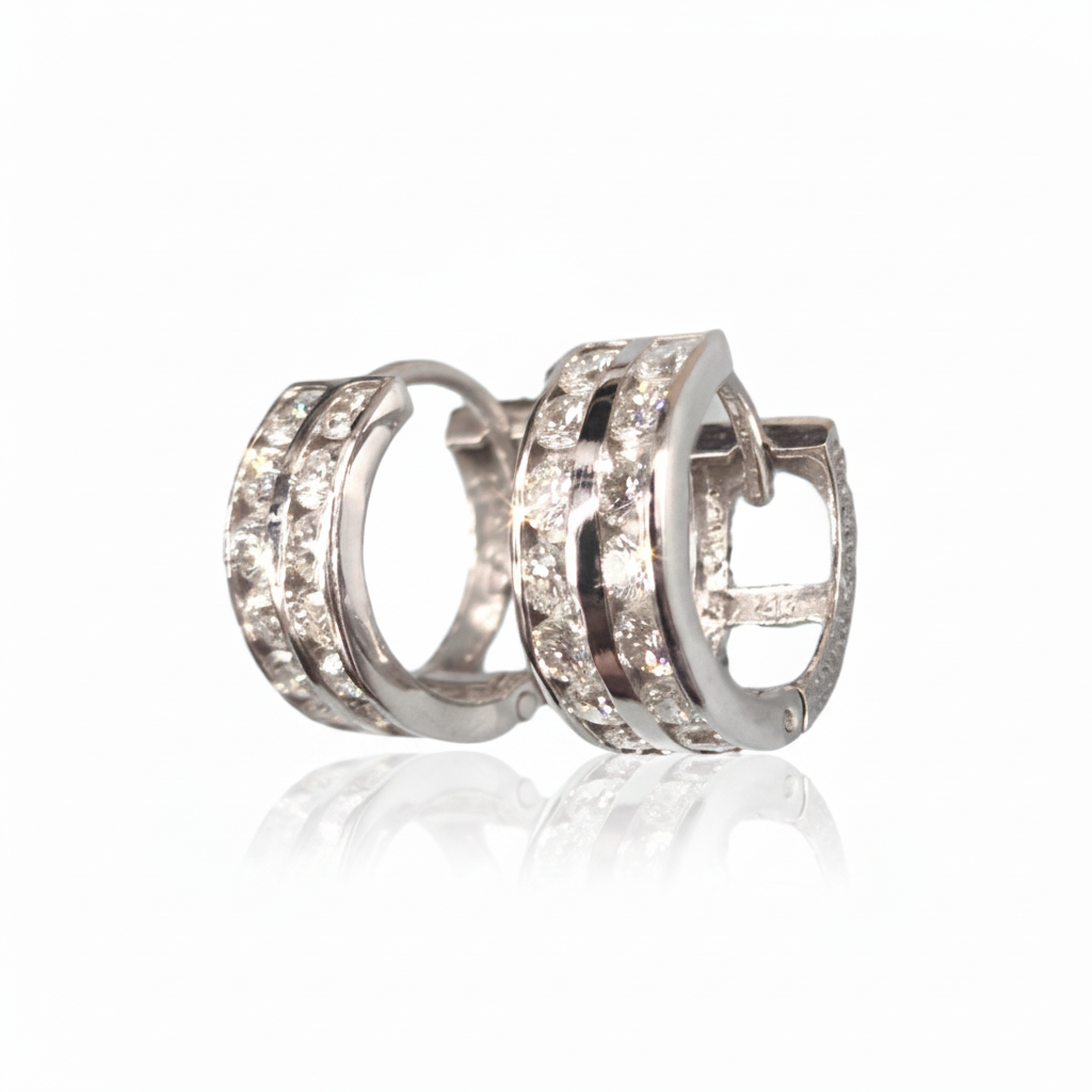 Further enhanced white-gold diamond hoop earrings