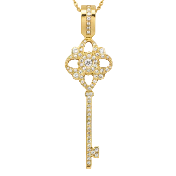 Gold Key Pendant on Marble
