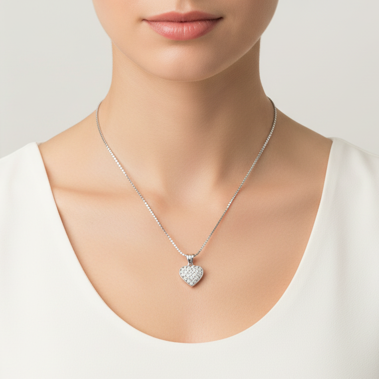 Heart Pendant on Model