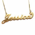Jessica Nameplate Necklace - White Background