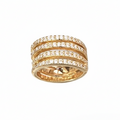 Multi-Row Diamond Gold Band Enhanced