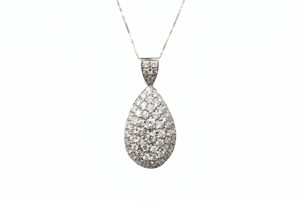 Pear Diamond Cluster Pendant - Enhanced