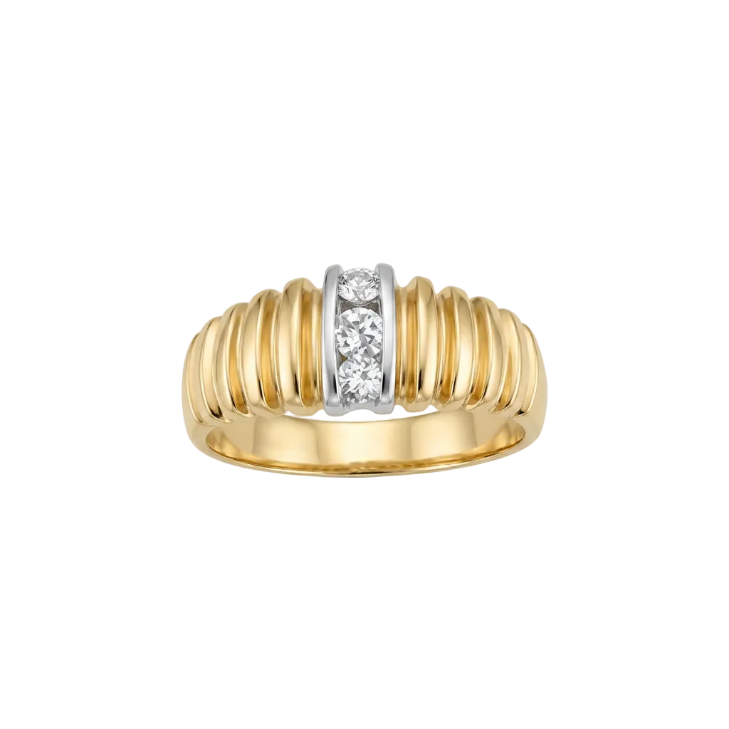 Refined yellow gold diamond ring enhancement